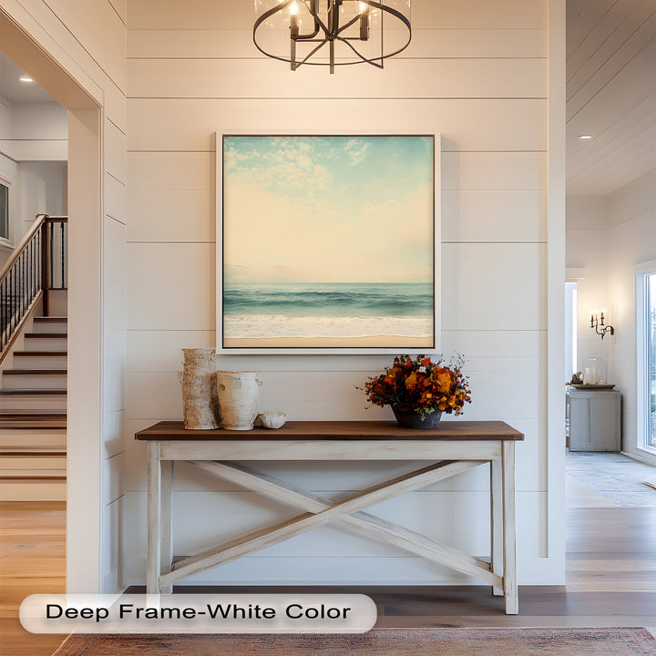 Calm Ocean Oil Paintings – Coastal Beach Wall Art
