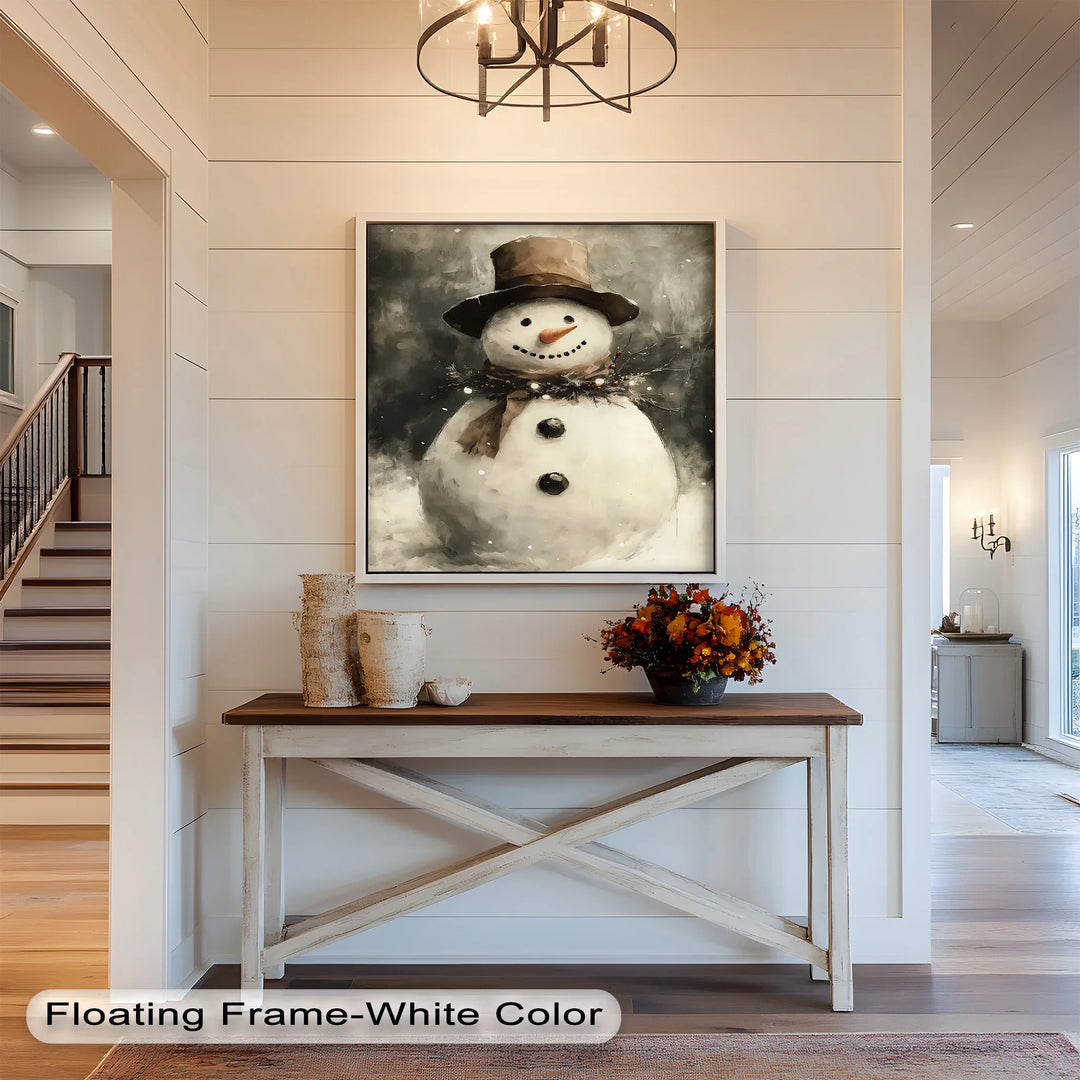 Frosty Cheer – Snowman in Winter Wonderland Oil Painting - MyPhotoStation