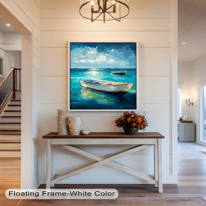 Still Waters at Sea – Boat Oil Painting