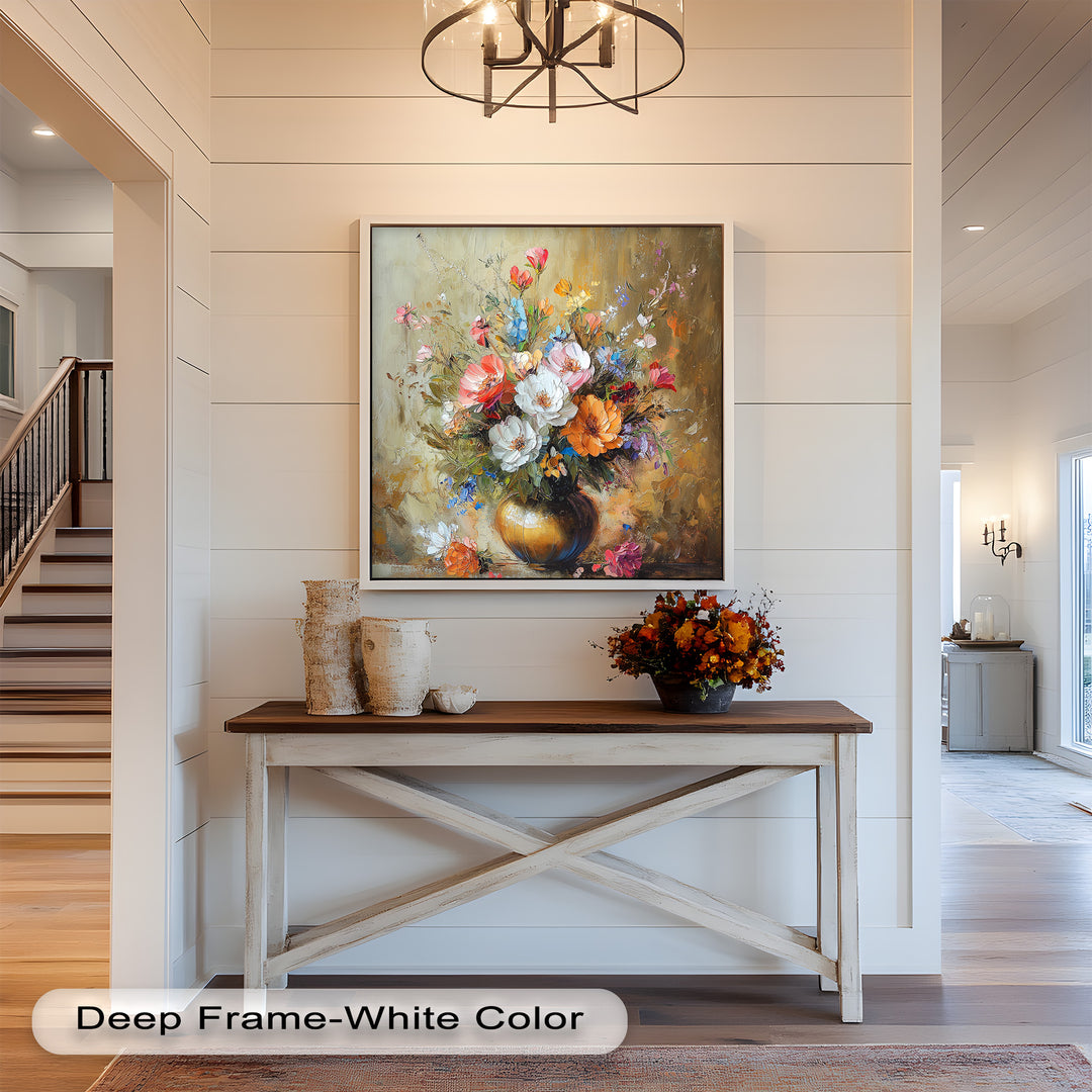Radiant Bloom – Colorful Floral Oil Painting