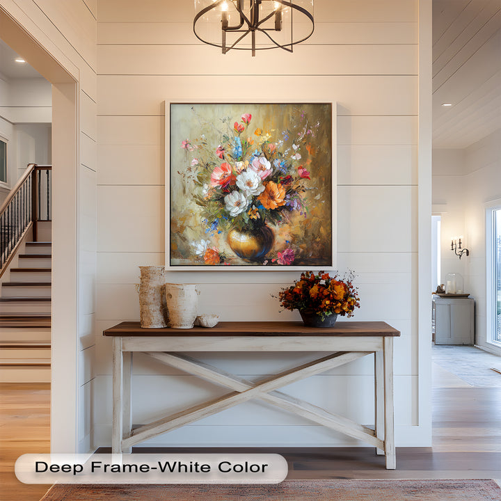 Radiant Bloom – Colorful Floral Oil Painting