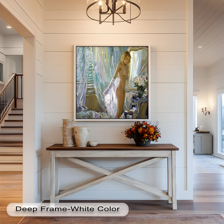 Whispers of Morning Light – Romantic Nude Interior Oil Painting