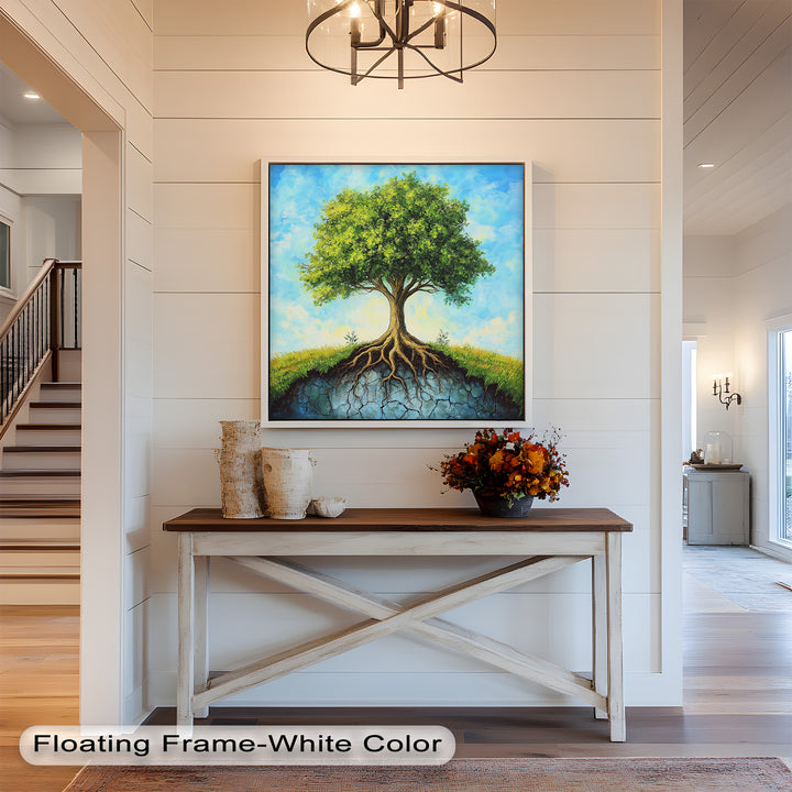 Firmly Planted – Tree of Faith with Roots Oil Painting