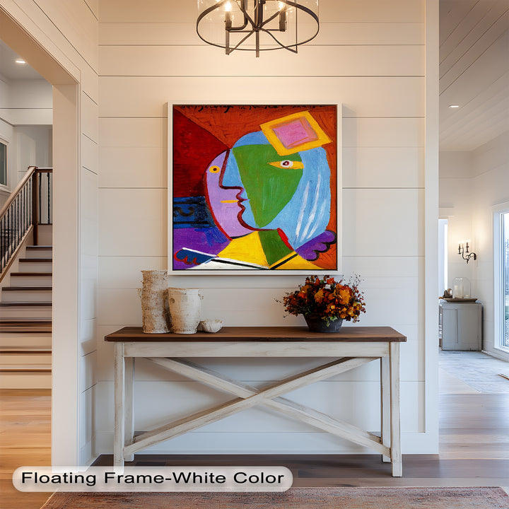 Vibrant Duality – Picasso-Inspired Abstract Oil Painting