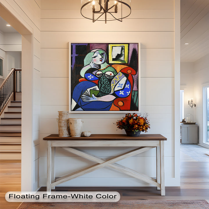 Woman with a Book – Cubist Interior Portrait Picasso Oil Painting