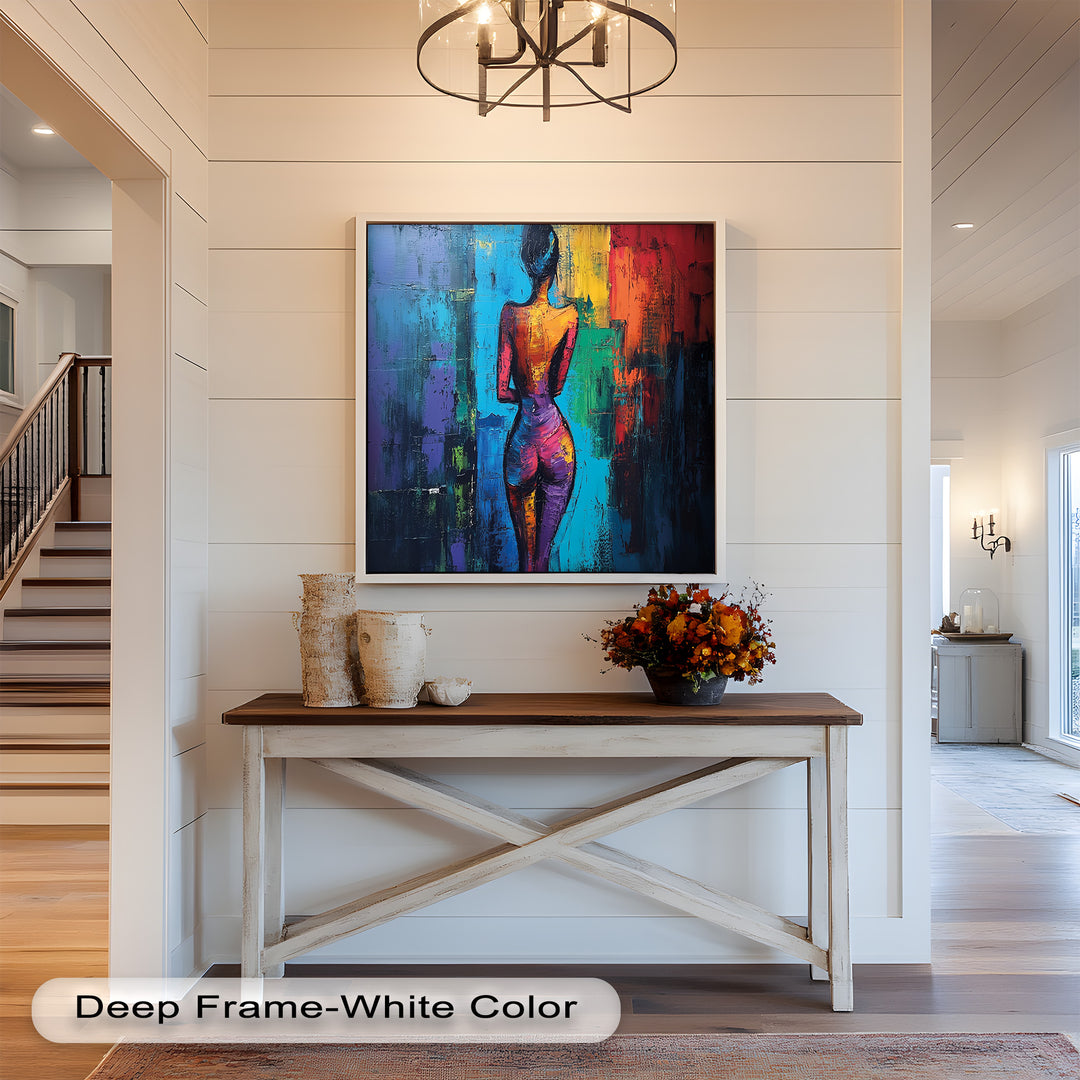 Radiant Contours – Bold Abstract Figurative Oil Painting
