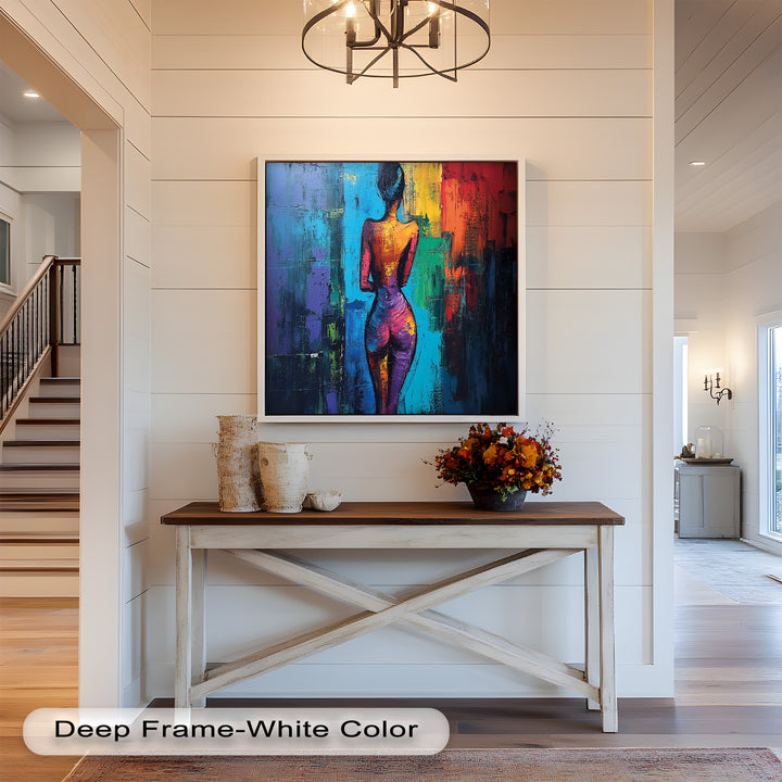 Radiant Contours – Bold Abstract Figurative Oil Painting