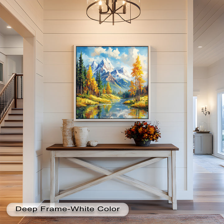 Golden Autumn Peaks – Mountain Landscape Oil Paintings