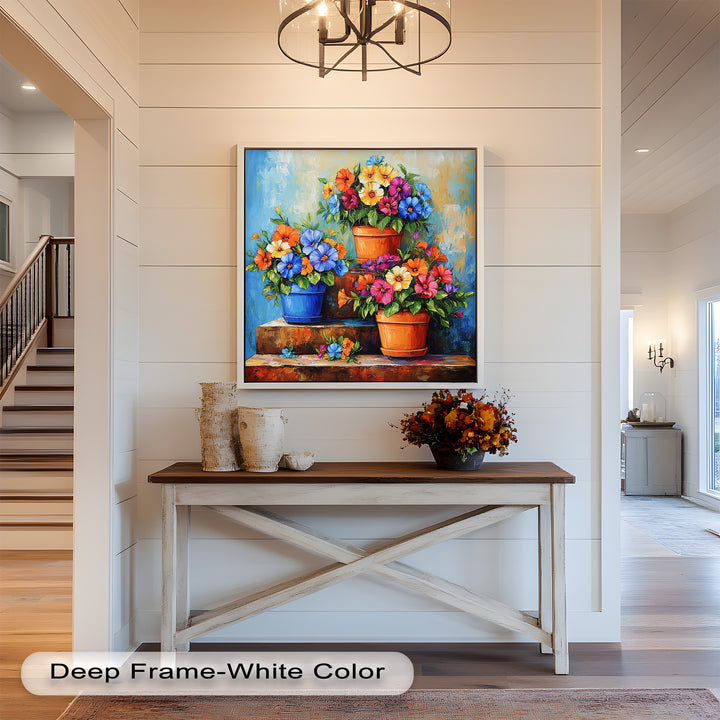 Flower Pots Wall Decor – Botanical Oil Paintings
