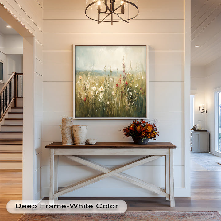 Nostalgic Feel – Serene Wildflower Oil Painting