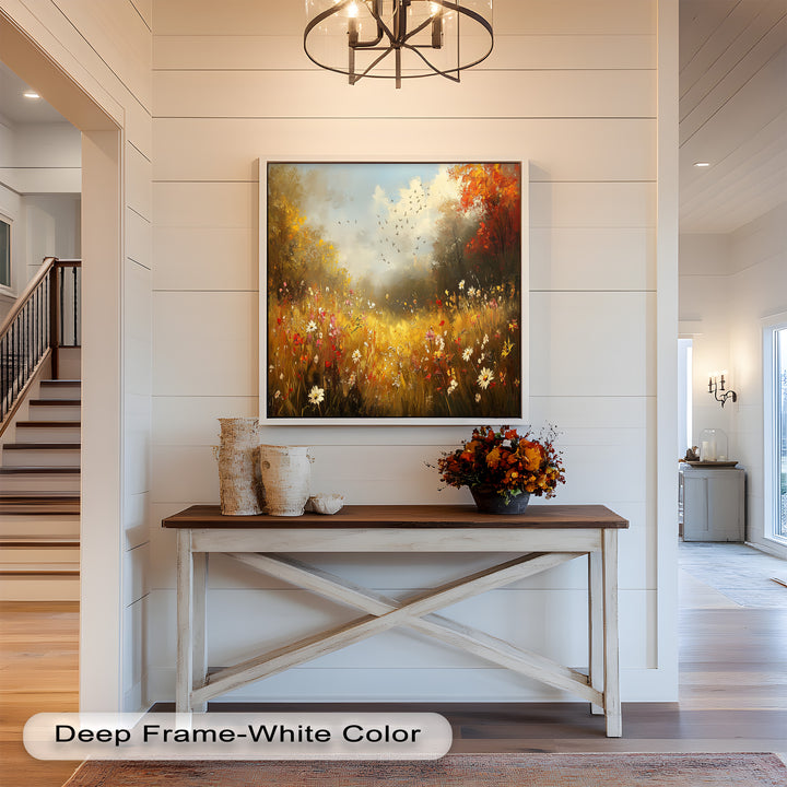 Flowers and Stream – Vibrant Autumn Oil Painting