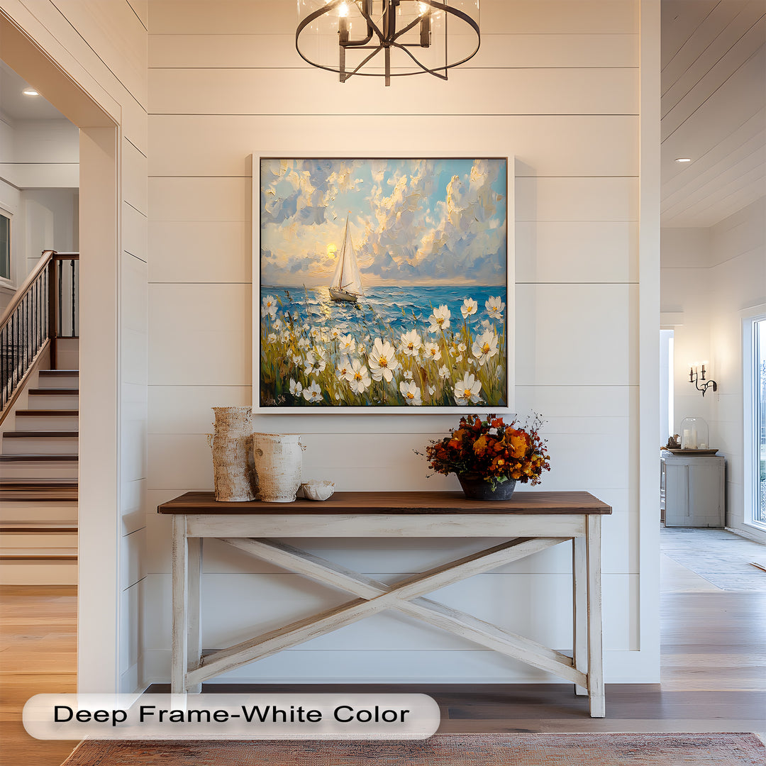 Sailing into Serenity – Framed Oil Painting