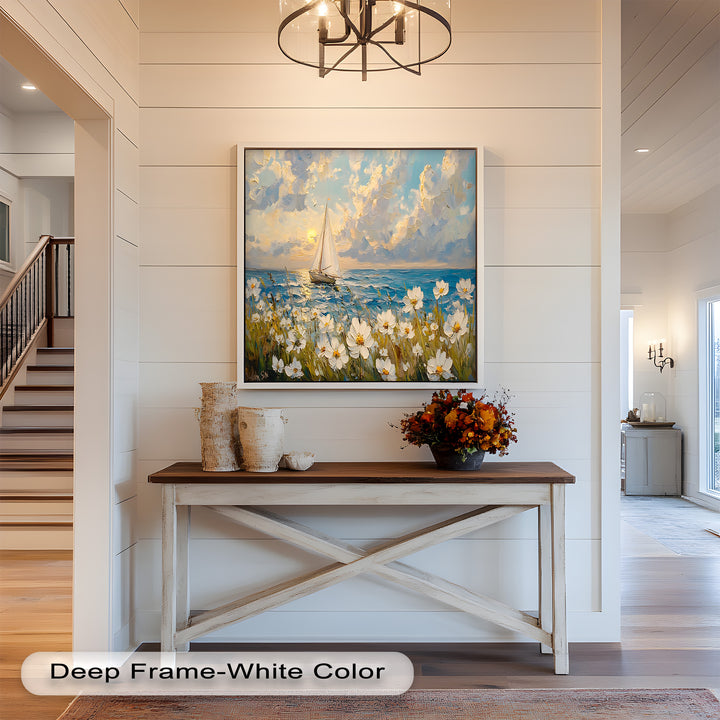 Sailing into Serenity – Framed Oil Painting