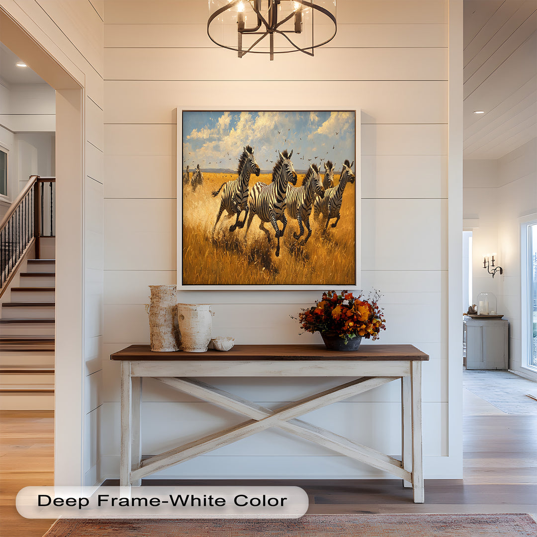 Running Wild – Zebra Oil Painting