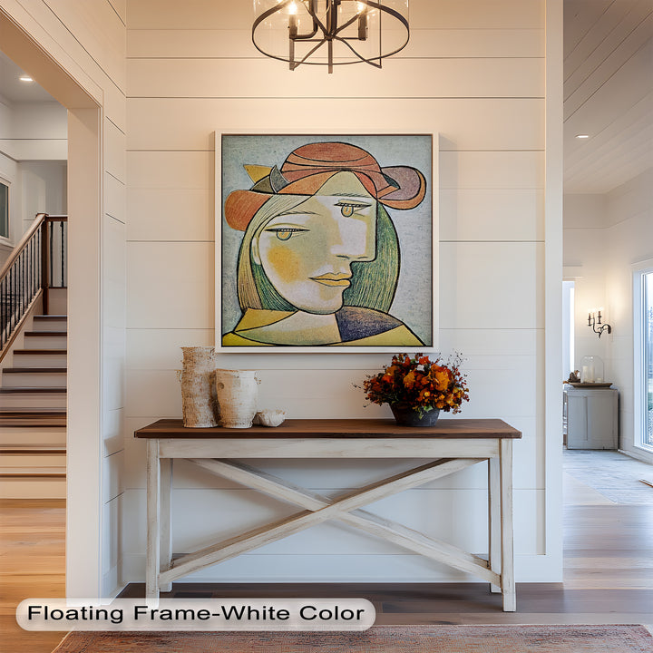 Soft Gaze of Solitude – Abstract Female Portrait Picasso Oil Painting