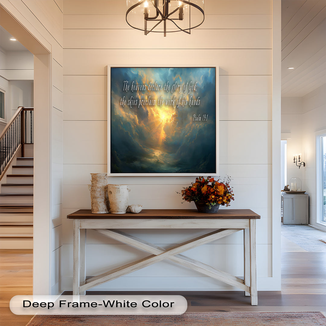 Psalm 19:1 – The Heavens Declare Bible Verse Oil Painting