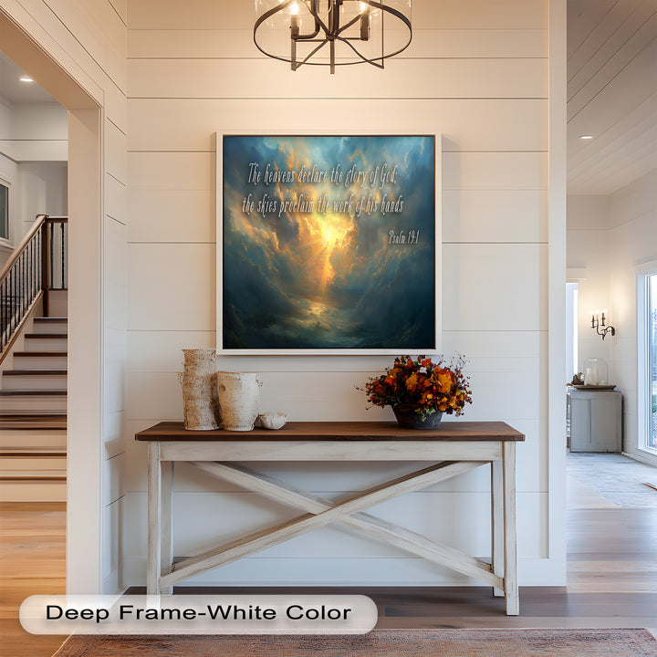 Psalm 19:1 – The Heavens Declare Bible Verse Oil Painting
