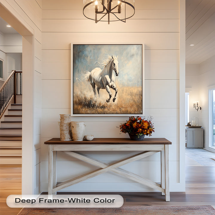 White Stallion Art – Horse Oil Painting