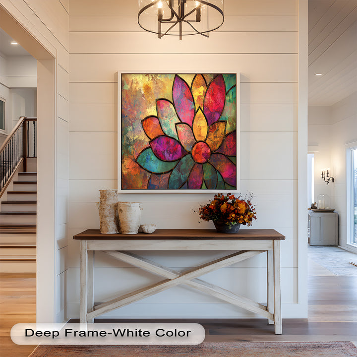 Stained Flower – Framed Oil Painting