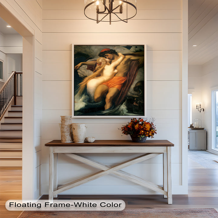 The Embrace of the Sea – Romantic Mythological Nude Oil Painting