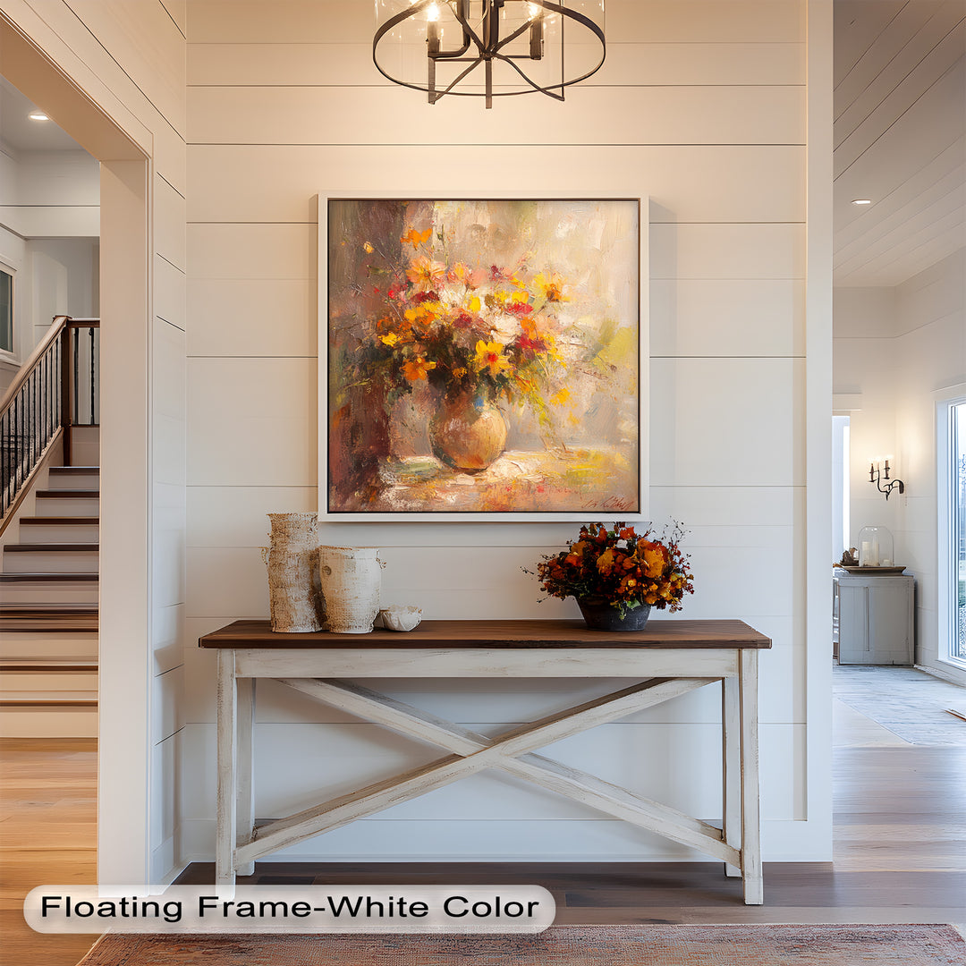 Sunlit Harmony – Vibrant Wildflower Still Life Flower Oil Painting