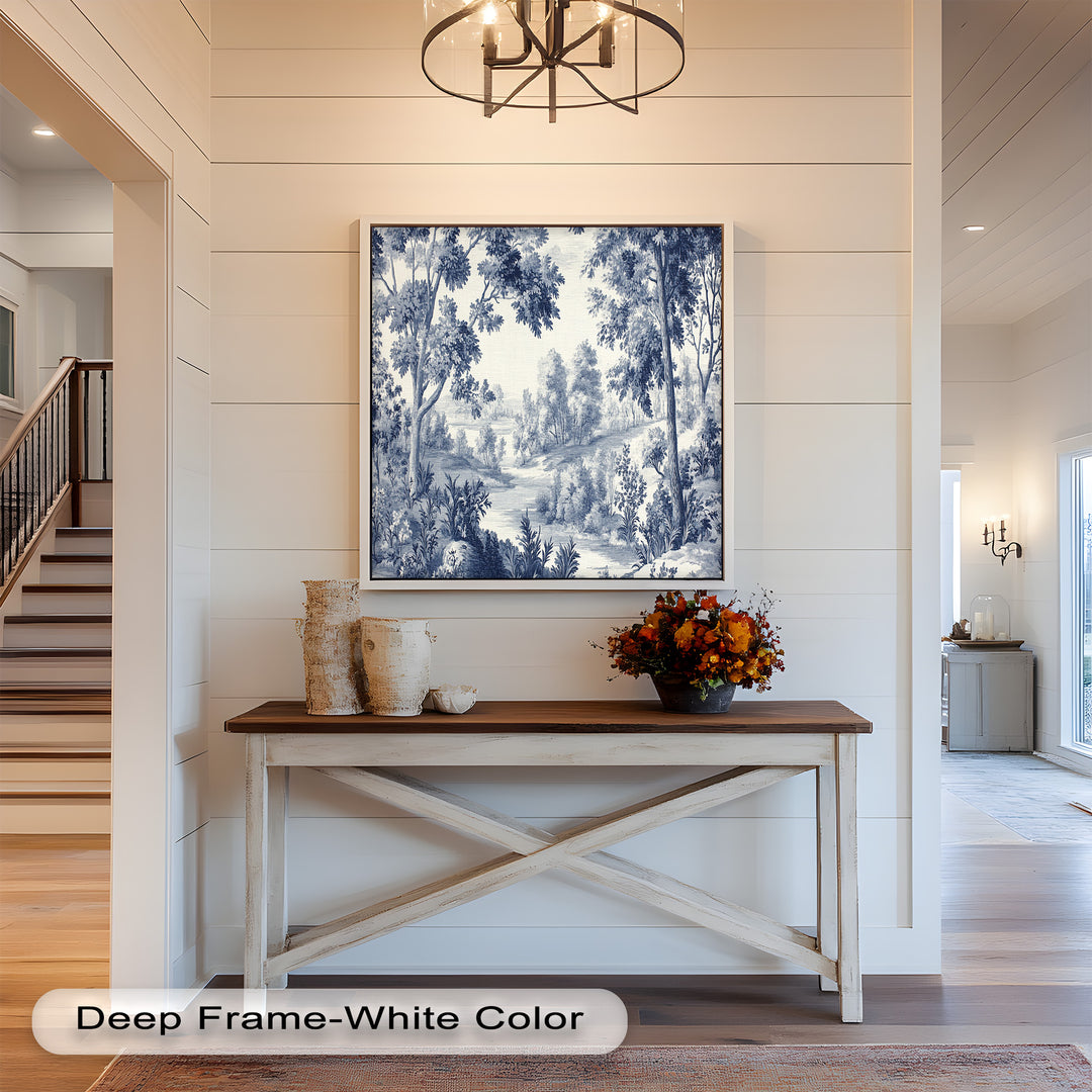 Monochrome Forest Wall Art – Classic Landscape Oil Painting