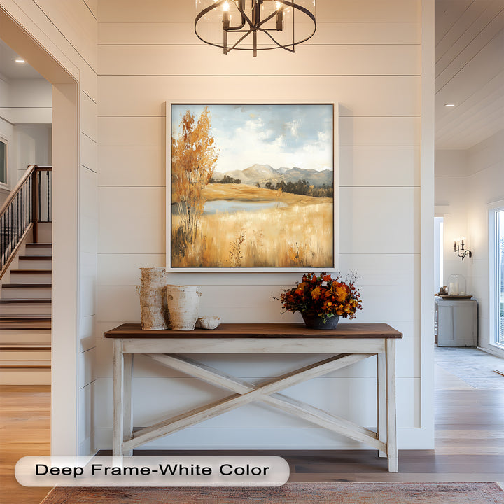 Wheat Fields Autumn Landscape – Golden Serenity Oil Painting