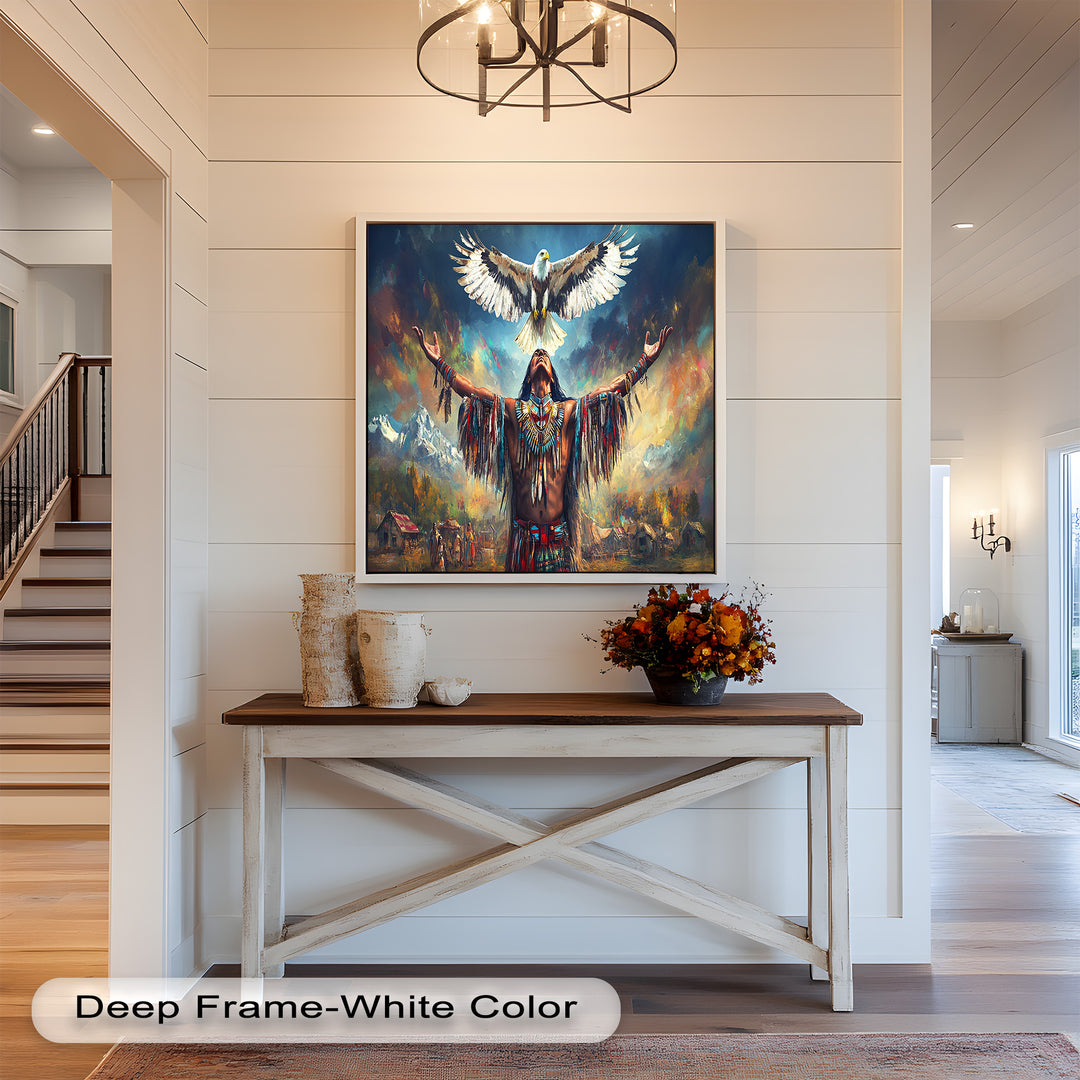 Call of the Sky – Native Ceremony Oil Painting