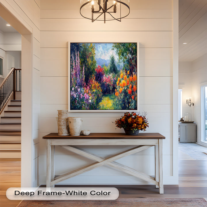 Sunlit Garden in Full Bloom – Impressionist Floral Oil Painting
