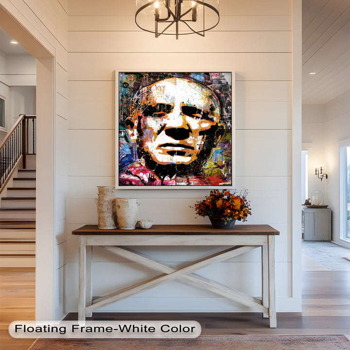 Abstract Urban Face Portrait Wall Art – Pop Art Oil Painting