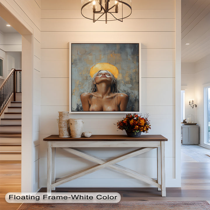 Haloed Grace – Ethereal Nude Portrait Oil Painting