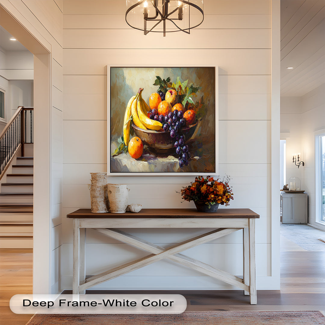 Banana & Grape Fruit Art – Kitchen Wall Oil Painting