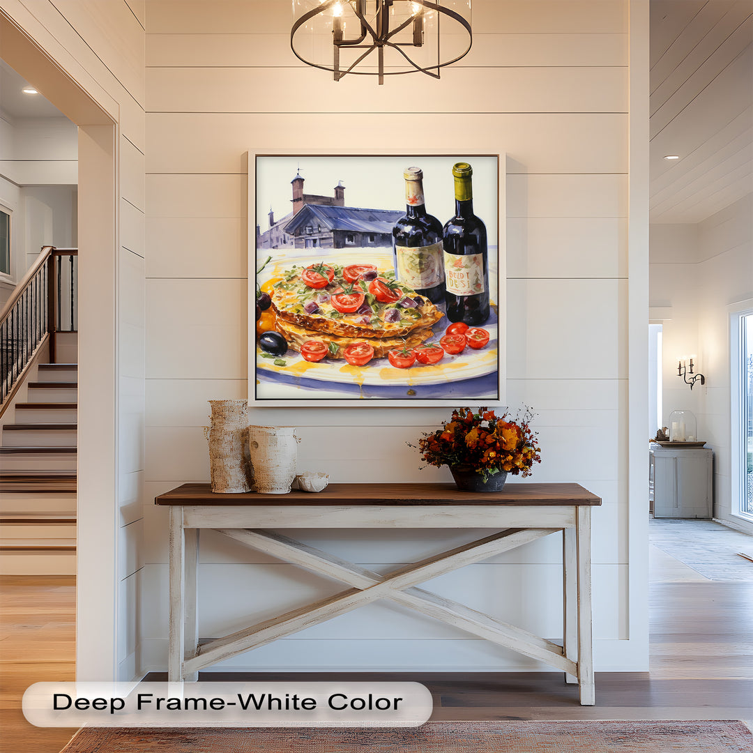 Tuscan Table – Rustic Lasagna and Wine Still Life Food Painting