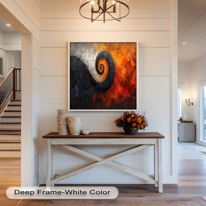 Autumn Swirl – Abstract Spiral Oil Painting
