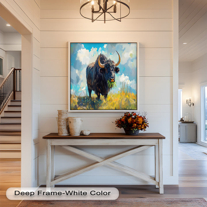 Highland Bull – Abstract Oil Painting