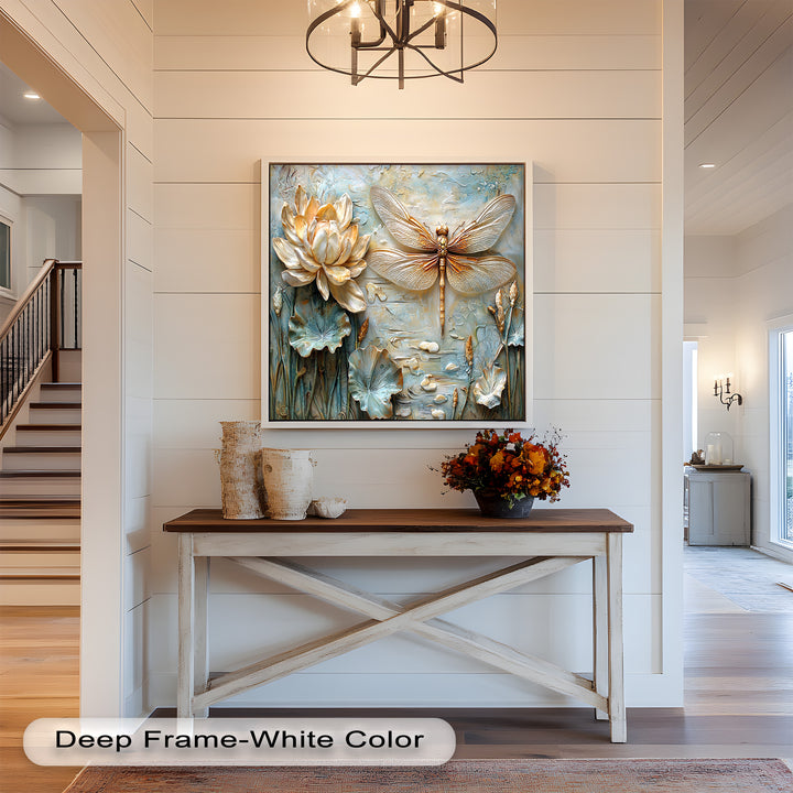 Retro Dragonflies and Flowers – Elegant Nature-Inspired Oil Painting