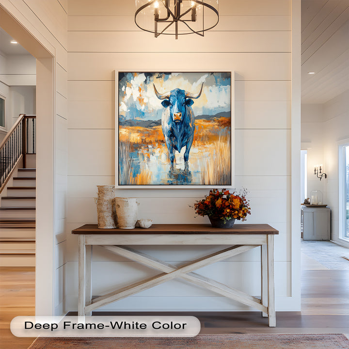Blue Desert Bull – Animal Oil Painting