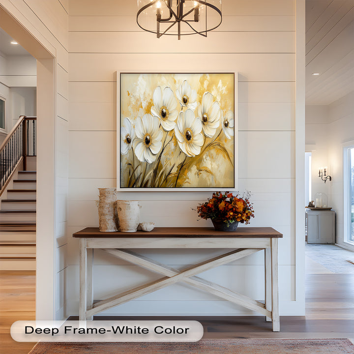 Golden Petals Elegance – Floral Oil Paintings
