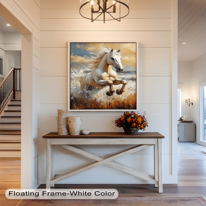 Spirit of the Wind – White Horse Oil Painting