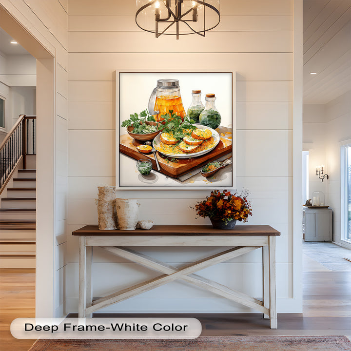 Golden Herb Delight – Rustic Food Still Life Painting