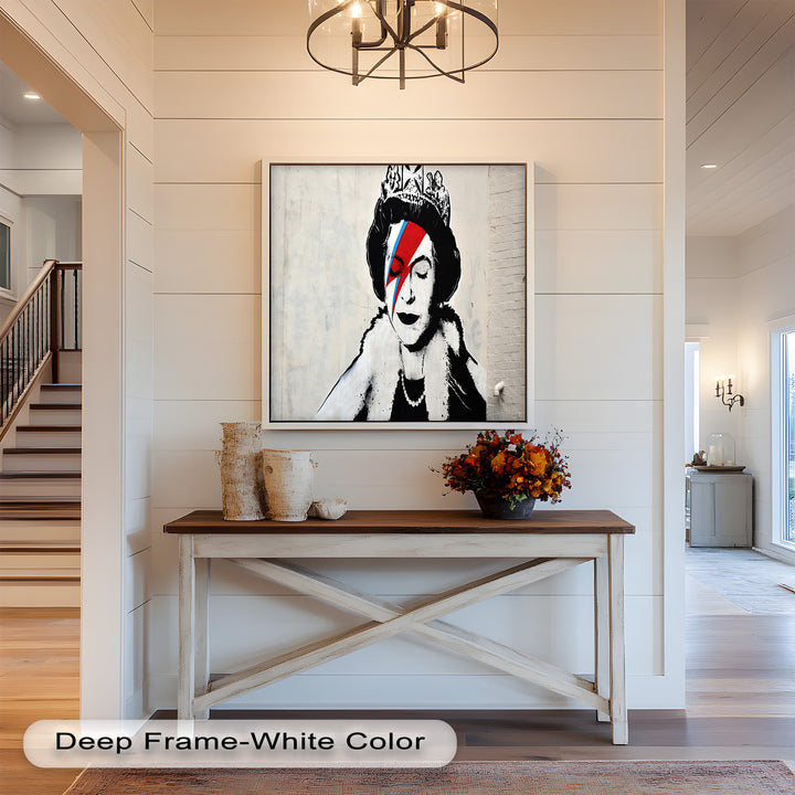 Royal Rebellion – Queen with Bowie Bolt Banksy Oil Painting