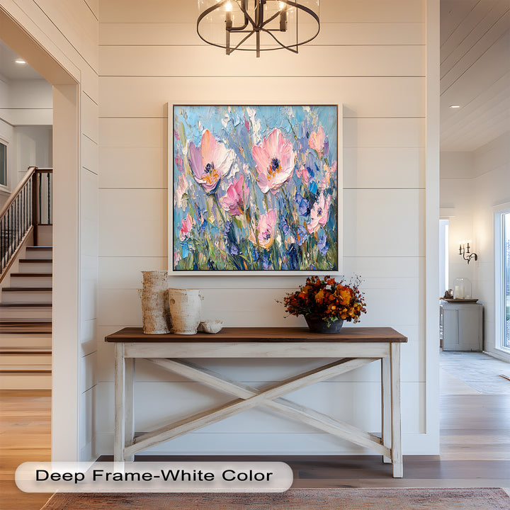 Pink and Violet Wildflower Bloom - Flower Oil Painting