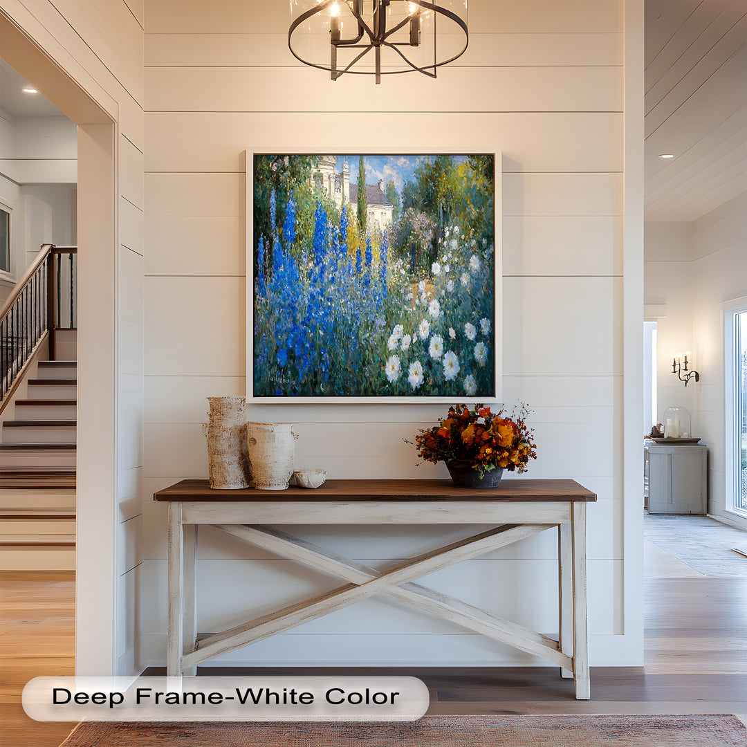 Blue Delphinium - Impressionist Oil Painting