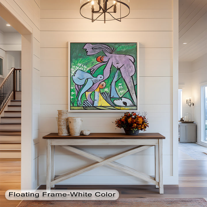 Reclining in Nature – Picasso-Inspired Abstract Nude Oil Painting