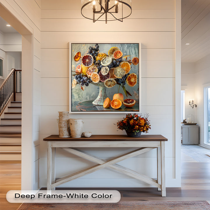 Grapes and Citrus Harmony – Decorative Still Life Food Painting