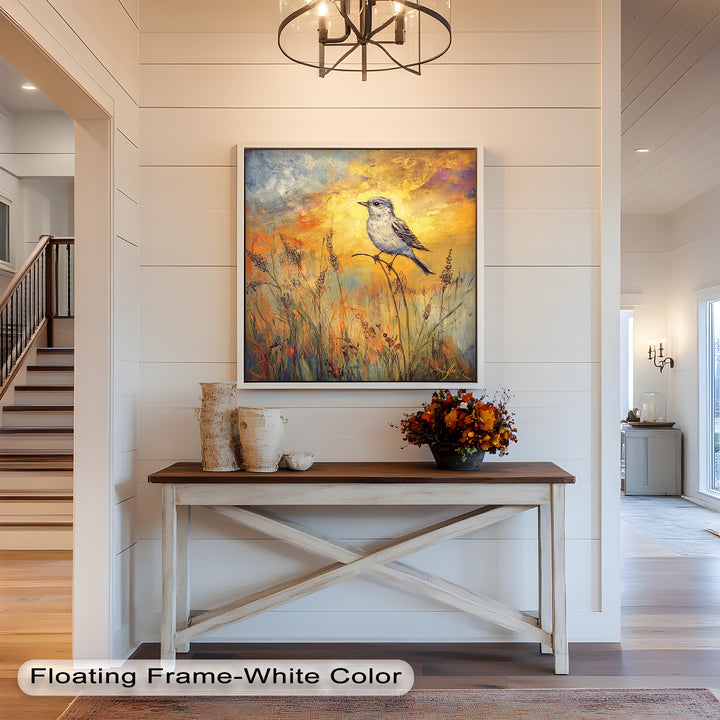 Twilight Songbird – Expressive Bird Oil Painting