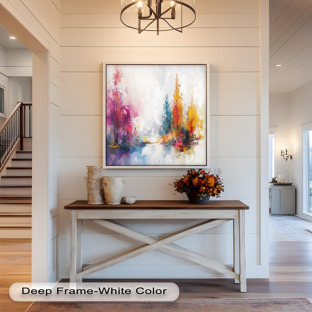 Brush Stroke Abstract Modern Art – Framed Contemporary Oil Painting