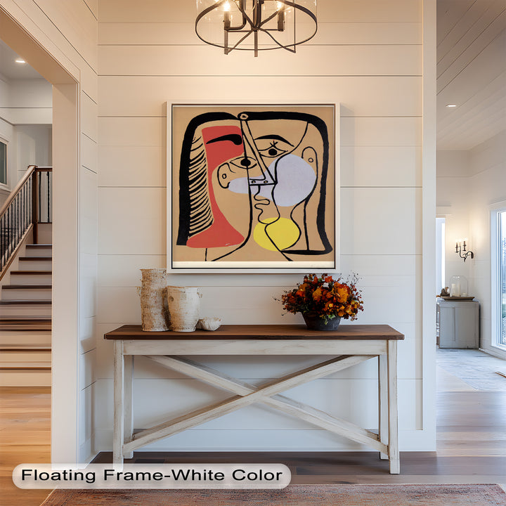 Fragmented Gaze – Minimalist Cubist Portrait Picasso Oil Painting