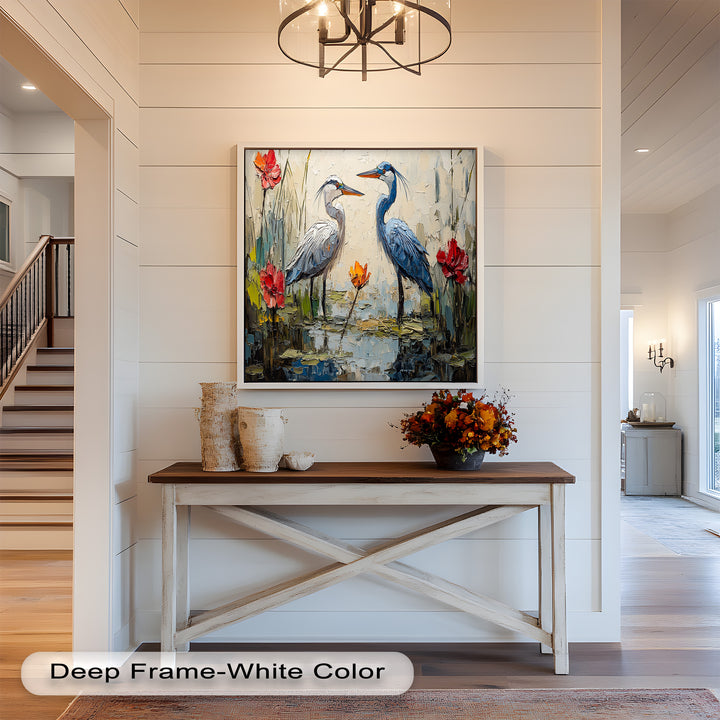 Pair of Herons – Animal Oil Painting