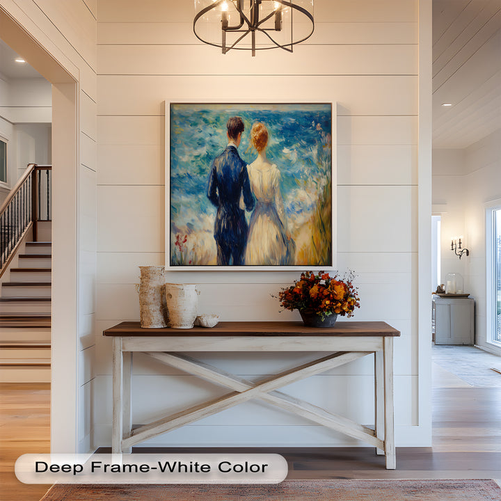 Lovers by the Sea – Romantic Impressionist Oil Painting